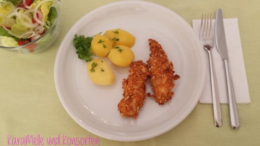 Hähnchen mit Cornflakes b